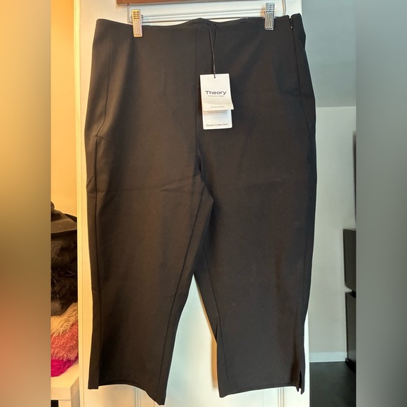 ❤️NWT Theory Black Stretch Capri Pant Size 12 $215 - Picture 4 of 9